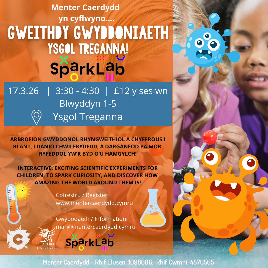 Gweithdy Gwyddoniaeth gyda Sparklab Treganna!